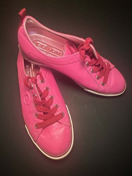 Coach Shoes - Coach Demi Pink Leather Sneakers Size 6.5M